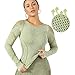 WOWENY Top de Rejilla sin Costuras con Manga Larga Mujer para Fitness Running Deporte Elásticos y Transpirables (S, Verde)