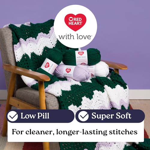 Image of Red Heart with Love Low Pill Yarn for Crocheting & Knitting, Black, 3-Pack | #4 Medium Worsted Weight 100% Low Pill Acrylic Crochet and Knitting Yarn for Blankets, Sweaters, Hats, 171 yards, 100g /3.5oz