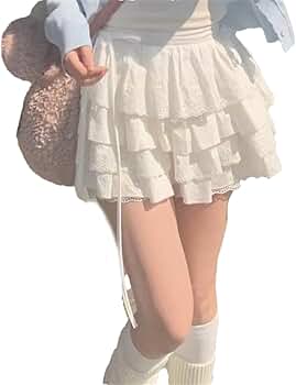 Amazon.com: Generic Women's White Mini Skirt Lace Spliced