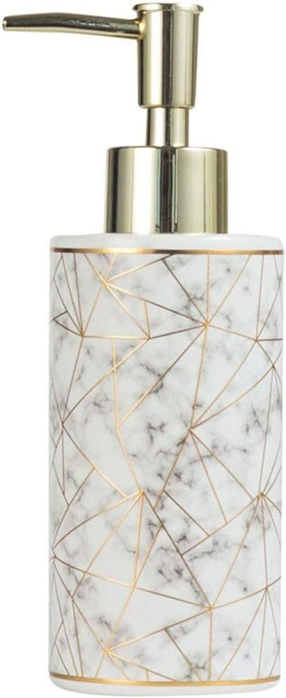 JvFbjLF Soap Dispenser Cylinder Soap Pump Bottle Lotion Bottle Ceramic Soap Bottle Shampoo Dispenser Bottle Lotion Dispenser(White)