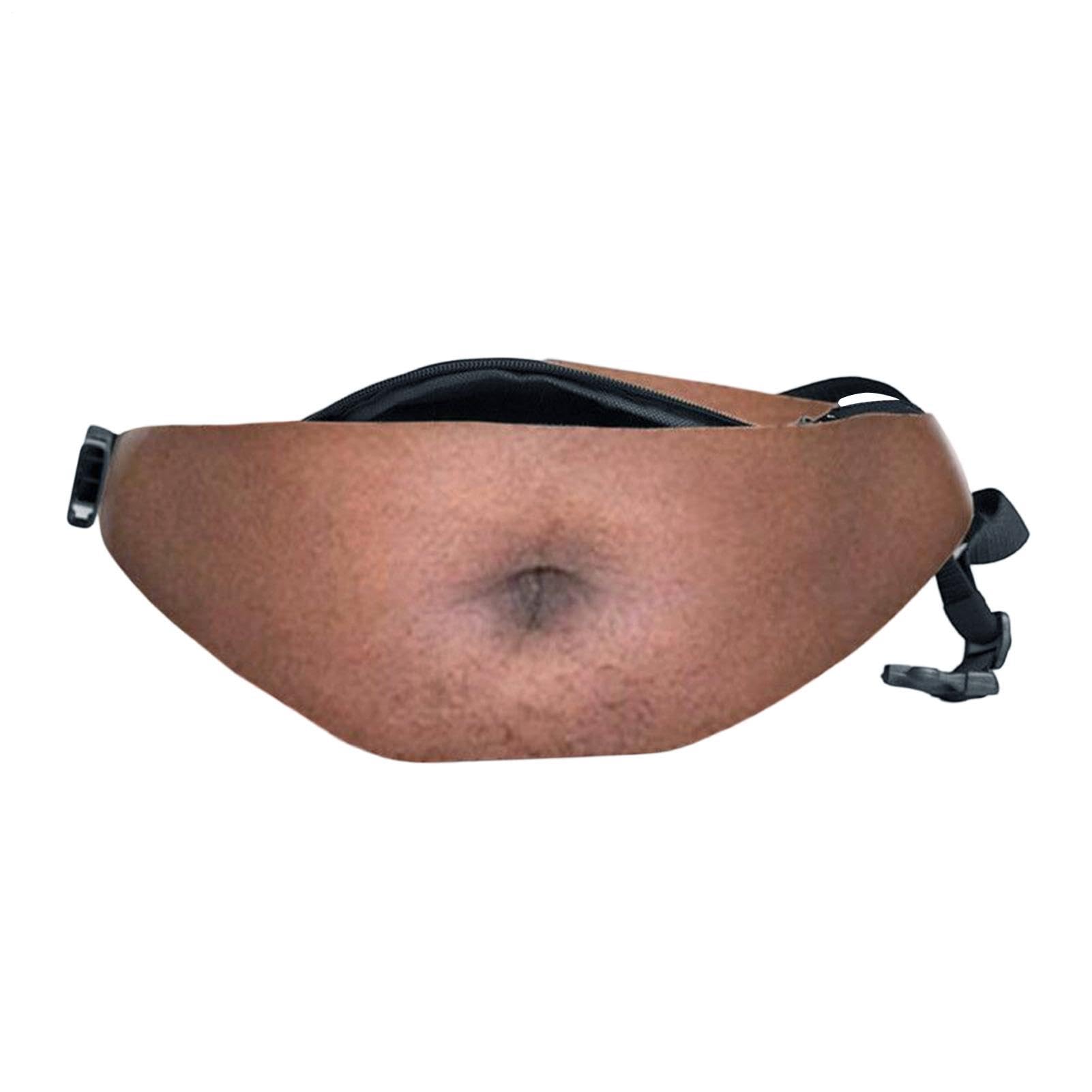 Fanny Pack for Men, Funny Realistic Fake Beer Belly Waist Bag