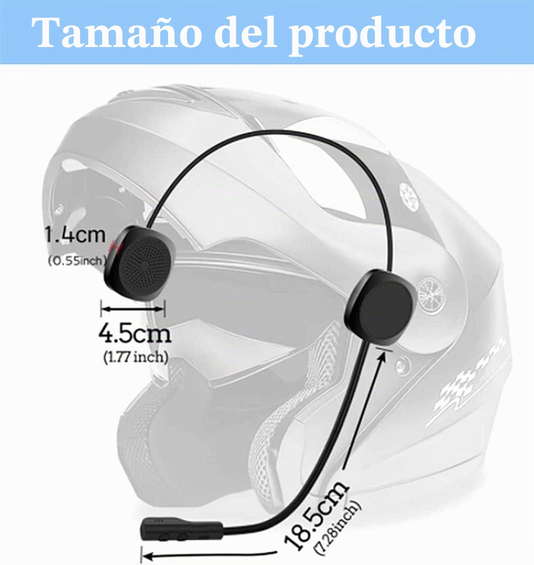 Auriculares de Cascos de Moto Bluetooth 5.0, Música Estereo, Control de Llamadas y Micrófono, Ciclismo Anti-interferencia Inalámbrica Manos Libres Bluetooth Auriculares Moto