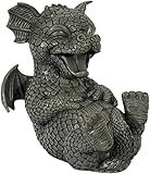 drachen figuren shop  Süsser Gartendrache kringelt sich vor lachen Drache Figur Gartenfigur