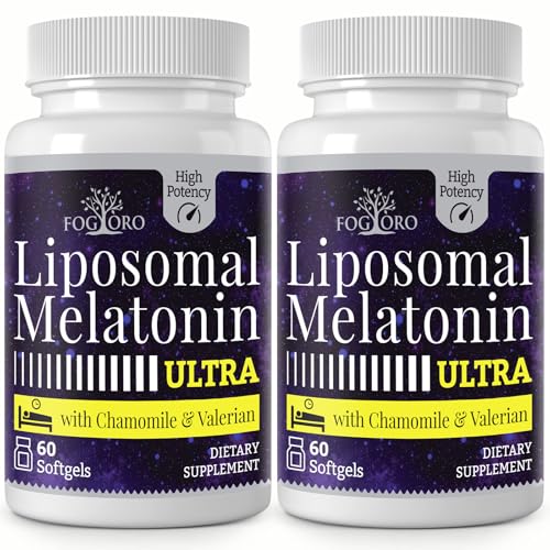 Fogoro Melatonin 60mg-Fall Asleep Faster Stay Asleep Longer High Dose 60 Count(pack of 2)