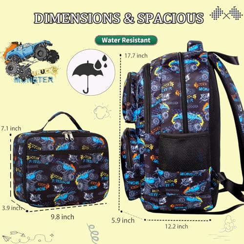 AUIVTY Mochila escolar para meninos e meninas, adolescentes com conjunto de lancheira, mochila escol