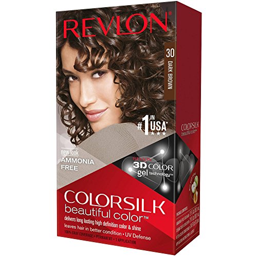 Revlon ColorSilk Hair Color, 30 Dark Brown 1 ea (Pack of 5)