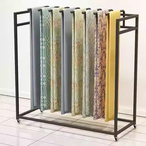 Estante para rollos de tela de acero resistente con base móvil 2