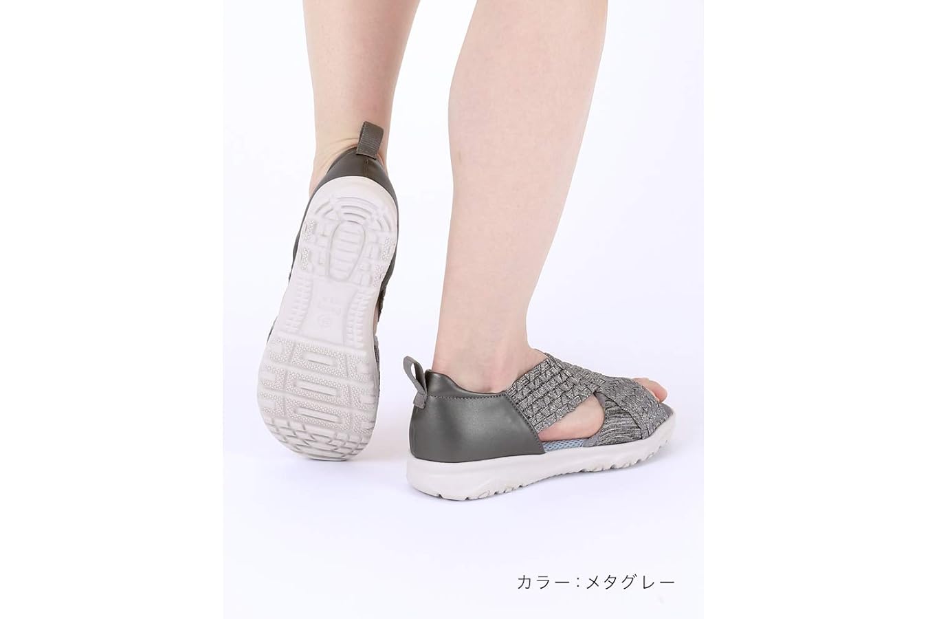 新品　パンジー 4497 メタグレー 23.5 & 4830 ブラック L Amazon | [パンジー] 4497 シューズ オープントゥ サマー