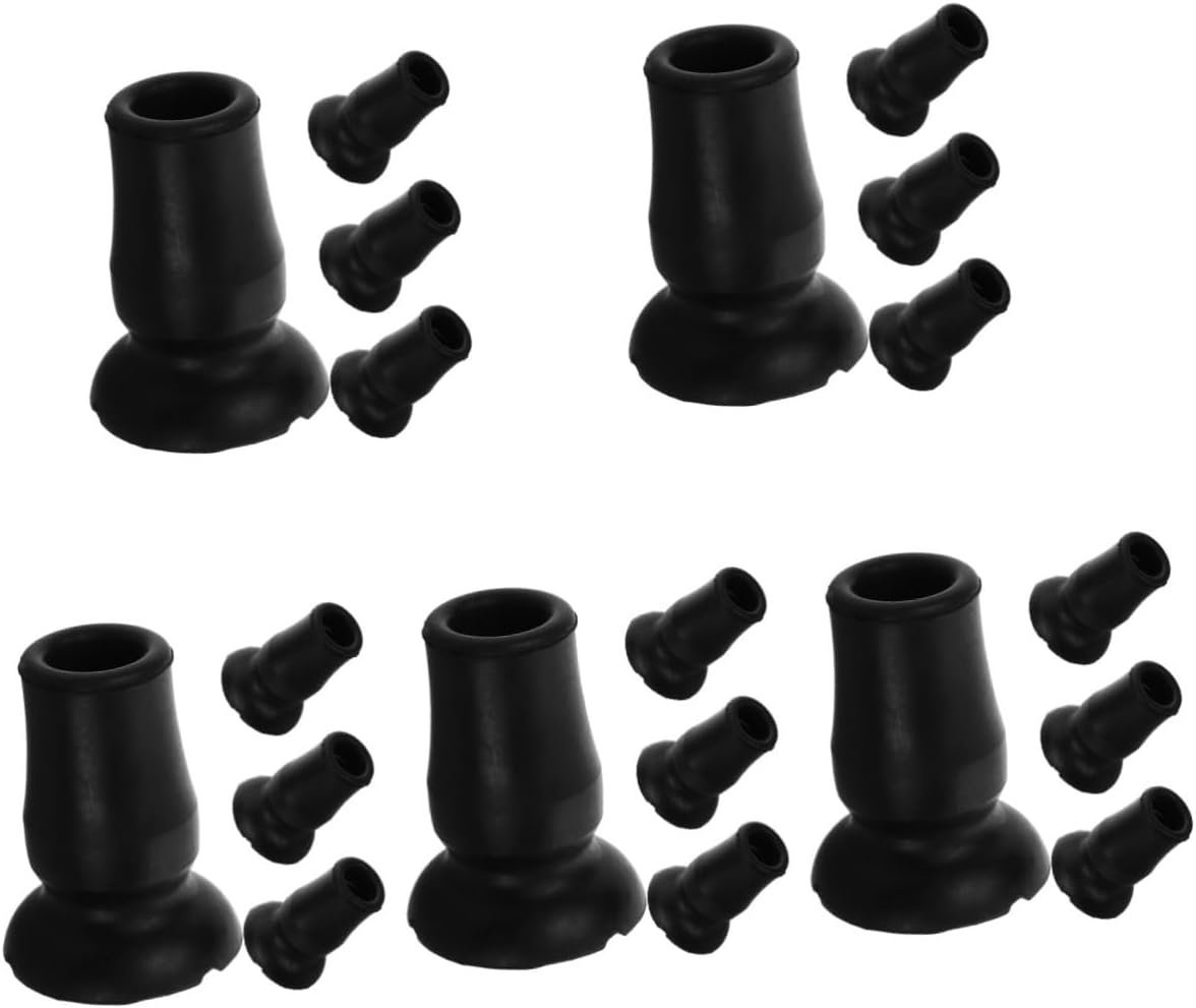 FRCOLOR 20pcs Trekking Pole Tip Non Slip Cane Foot Cover Walking Stick Rubber Ends Hiking Pole Accessories