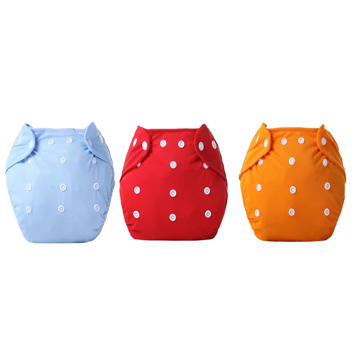 Baby Bucket Unisex Washable Adjustable Cloth Diaper Without Inside Pad Set Of 3-(Without Inside Pad)-(Multi Colours)