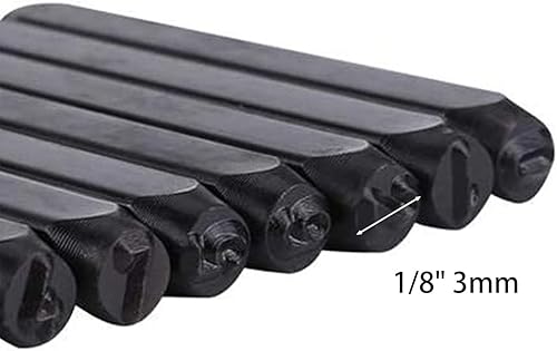 Miniatura 9 de Utoolmart - Juego de sellos de metal para números y punzones, herramientas de perforación de acero y cuero, para imprimir en metal joyas, madera,