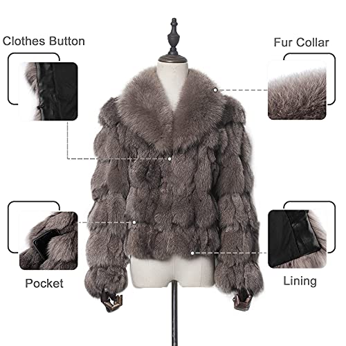 Fur Story Women's Genuine Fox Fur Coat Thick Warm Fur Jacket Winter coat4