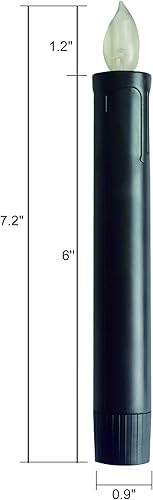 Miniatura 6 de CANDLE CHOICE Velas cónicas sin llama de Halloween con temporizador de 6 pulgadas de alto, funcionan con pilas, velas LED eléctricas para