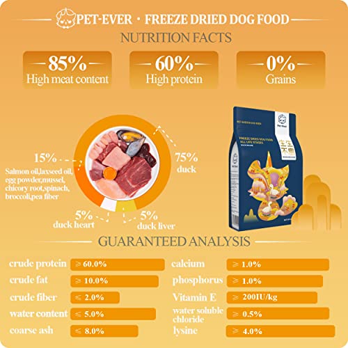 PET-EVER Cibo Liofilizzatoper per Cani 400g, Cibo