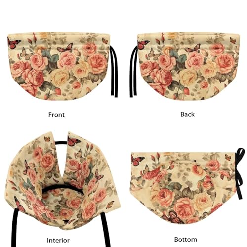 Image of Rose Butterfly Tea Cozy Kettle Dust Cover Large Tea Cosy Portable Easy to Clean Tea Pot Dust Cover Insulated Tea Cosy for Home Kitchen Office Holiday Party Decor