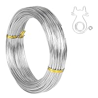 Tenn Well Basteldrah 1mm, 51M Biegsamer Aluminiumdraht Draht zum Basteln Schmuckherstellung Bindedraht Modellierdraht DIY-Skulpturen, Bonsai-Bäume (Silber)