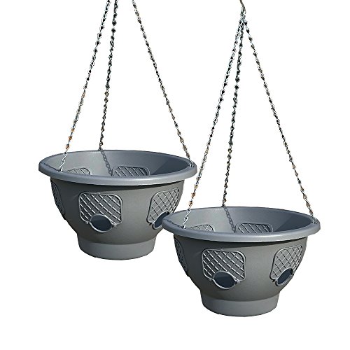 smart spring Ultimate Hanging Baskets - Strawberry, Tomato, Flower, and Herb Outdoor Planters - Use Garden Pots for Growing Plants Outside On A Deck, Fence, or Balcony (2)
