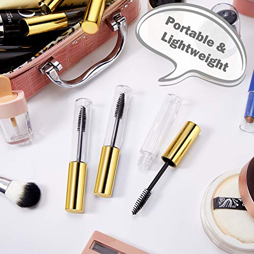 25 Pieces 10 Ml Empty Mascara Tubes Wand Empty Eyelash Bottle Clear Refillable Mascara Container With 4 Pieces Funnels Transfer Pipettes For Castor Oil And Diy Cosmetics (Gold) #TOP5