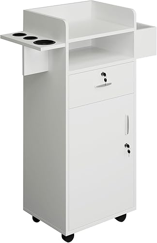 Miniatura 7 de Estación de peluquería, estación de salón versátil para estilistas con cajones de bloqueo y 3 fundas de herramientas para salón de belleza (15.7 x