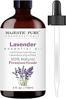 Majestic Pure 100% Pure Lavender Essential Oil 4oz - Natural Aromatherapy Diffuser Oil with Glass Dropper for Relaxation