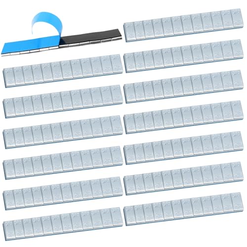 BORISCA 14 Bandes Masse Equilibrage Jante Tole 5g ×12, Plomb équilibrage Adhésif Masse Equilibrage Jante Alu, Bande de Poids d'équilibre Roue 840g Pour...