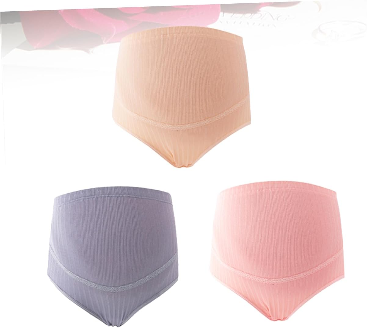 3pcs Mom Postpartum High Waist Panties Cotton Maternity Underwear Splice Stomach Lift for Pregnant Women Assorted Color
