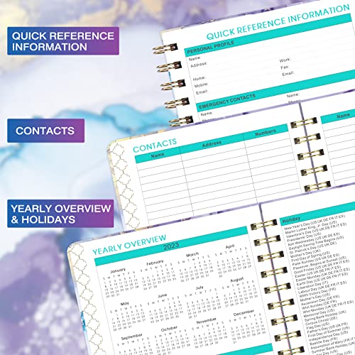 Planner 2023-2024 – Academic Planner 2023-2024 From July 2023 To June 2024, 8.4" X 6.3", 2023-2024 Weekly Monthly Planner With Tabs, Hardcover, Twin-Wire Binding, Thick Paper, Back Pocket, Elastic Closure #TOP4