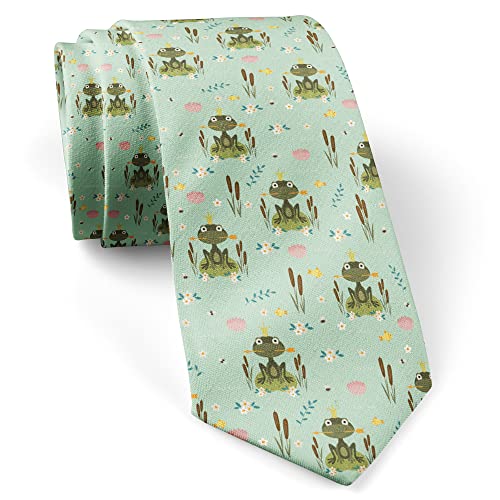 ( Princess Frog Holding Arrow ) Fashion Novelty Necktie, Conversation Neckwear Ties Great for Party and Events