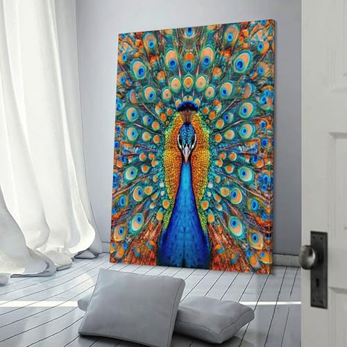 Tableau impression sur toile paon de qualité pour décoration murale - 3