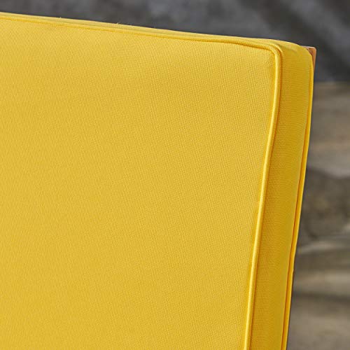 Champlain Outdoor Acacia Wood Rocking Chair With Water-Resistant Cushions (Set Of 2), Teak And Yellow #TOP3