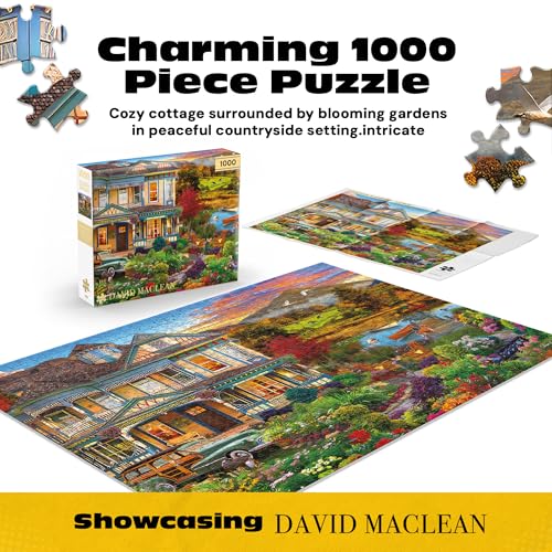 Rompecabezas Buffalo Games - Jardín y Casa del Campo, 1000 piezas para adultos | Arte de David Maclean, acabado con laminado dorado, incluye póster, tablero reciclado miniatura 2