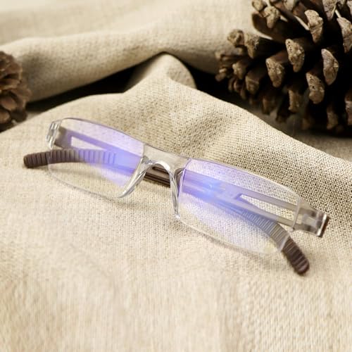 Image of VisionGlobal 5 Pairs Reading Glasses, Blue Light Blocking Glasses, Computer Reading Glasses for Women and Men, Fashion Square Eyewear Frame (Brown,+4.25 Magnification)