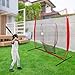 7x7 Feet Baseball Softball Hitting Pitching Net, Indoor Outdoor Softball Pitching Net with Carry Bag, Baseball Backstop Practice Net for Pitching Batting Catching for All Skill Levels (Red)