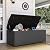 Greesum 65 Gallon Rattan Wicker Deck Box Large Outdoor Storage with Wood Bench Surface and Dust Bag for Patio Furniture, Garden Tools, Pool Supplies, Weatherproof and UV Resistant, Black