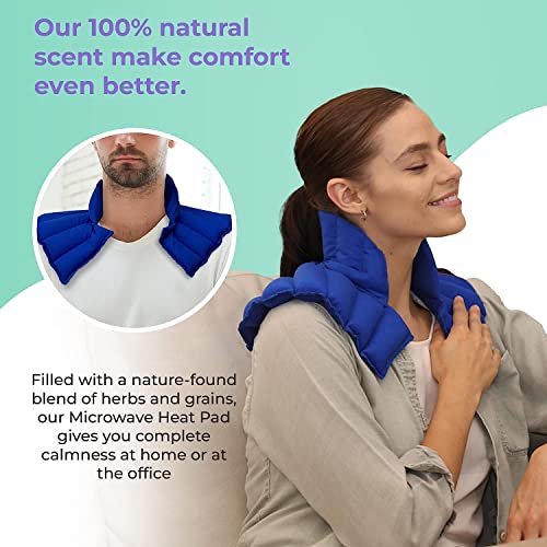 My Heating Pad Microwavable Neck and Shoulder Wrap Plus - Large Portable, Reusable & Weighted Hot Pack for Pain Relief - 1 Pack Blue - Thumbnail 7