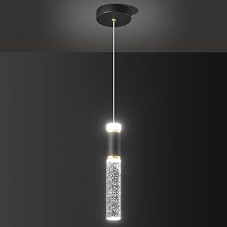 Modernas luces colgantes de color negro y dorado para isla de cocina, lámparas colgantes LED de cristal de burbujas, iluminación colgante para isla de cocina, comedor (paquete de 1)