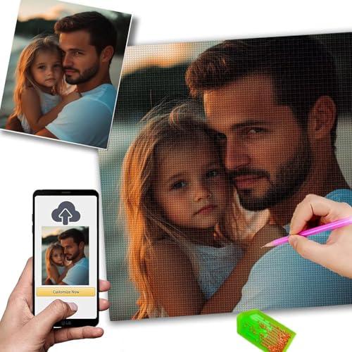 Diamond painting personnalisé 80x110cm avec kit complet de broderie diamant pour adulte