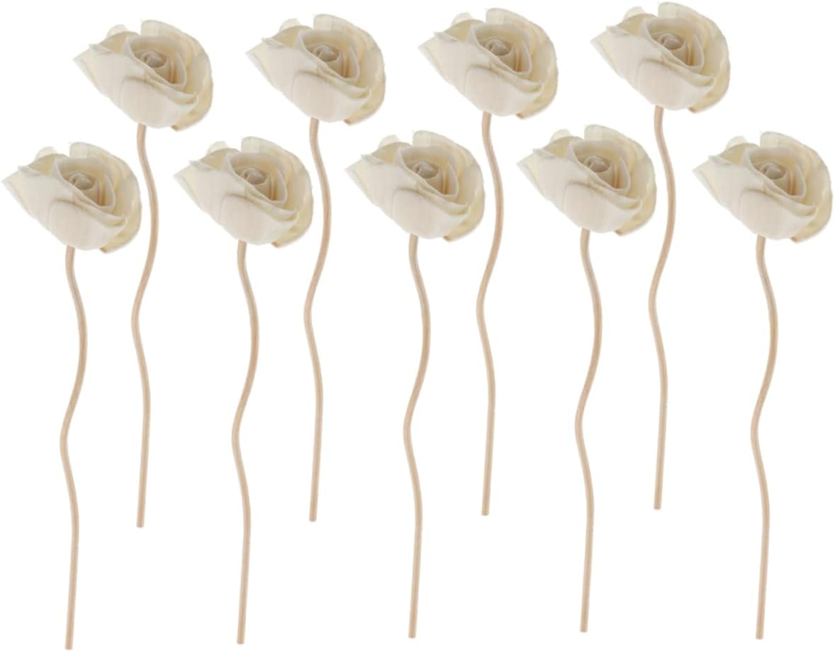 9Pcs Decorative Rattan Aroma Sticks for Essential Oil Diffuser Elegant Dried Flower Design for Home Office and Car Fragrance Enhancement