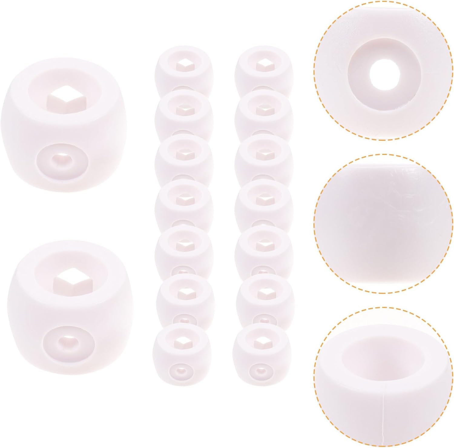 KALLORY 16pcs Foosball Table Rod Plug End Caps White PVC Accessories | Iron Pole Safety Caps, Convenient Install, Not Easily Deformed, Easy Use