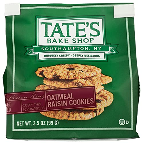 Tate's Bake Shop Oatmeal Raisin Cookies, Kosher, 3.5 Ounces (Pack Of 12)