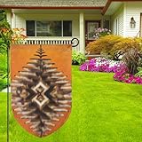 Native American Bead Cross Ethnic Durable Polyester Yard Garden Decorative Flag, Weather-Resistant Double-Stitched 12
