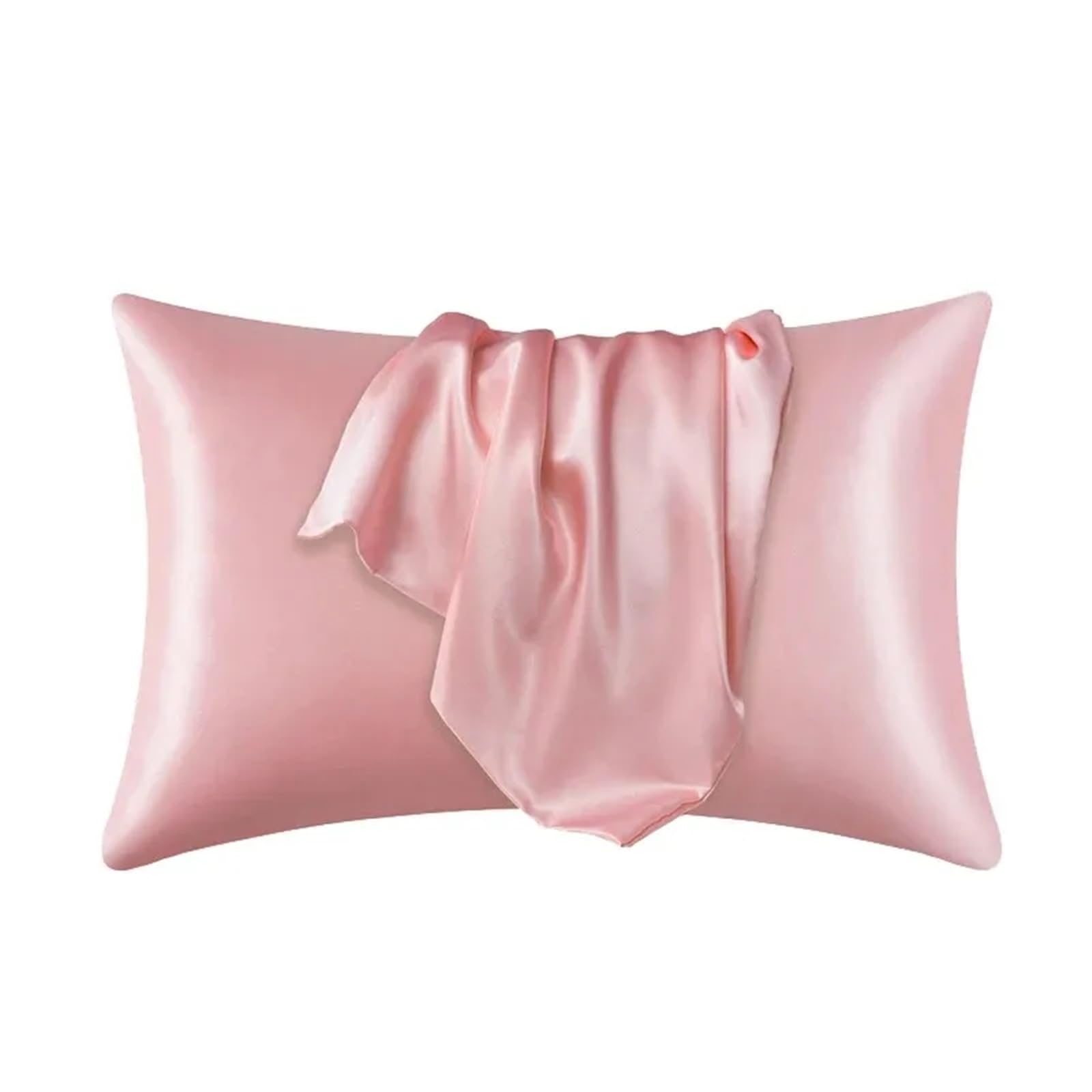 LYXYGMV Silk Pillow Case Real Protect Hair Skin Pillowcase Bedding Cases for Bedrooms(Coffee,51x66cm 1PC)