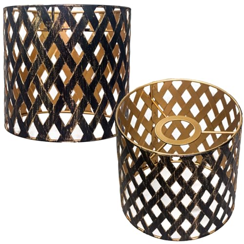 Osasy 2PkleinZTblsglampenschirme 2 Pack Metall Lampenschirm für Tischlampen/Kleine Stehlampen(Glühbirne Nicht Enthalten)