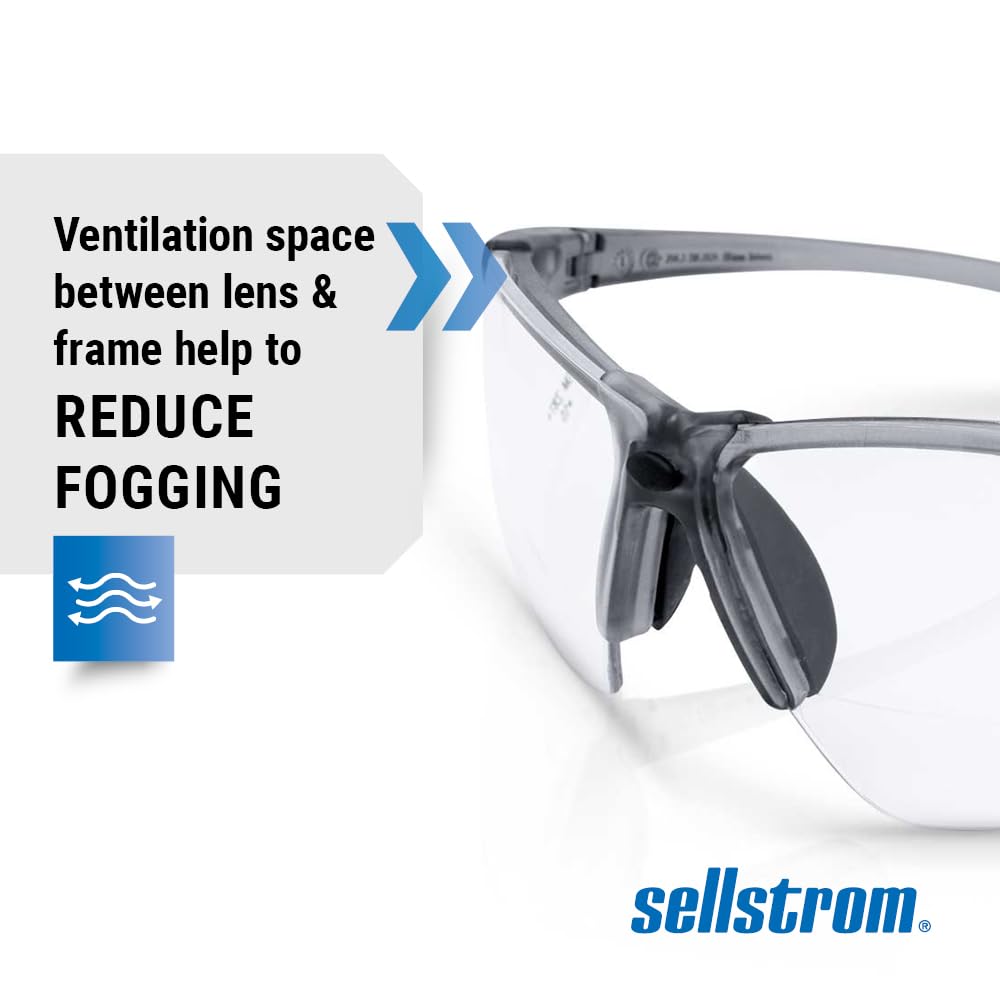Sellstrom XM340RX Bifokale Schutzbrille Lesegerät – Augenschutzbrille für Damen und Herren – klare Gläser, ANSI Z87.1
