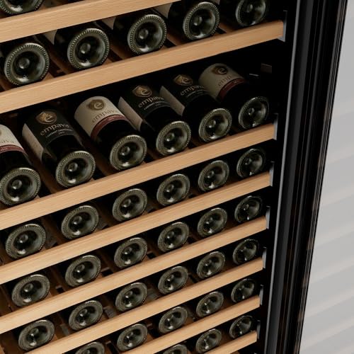 Image of Empava 24 inch Wine Cooler Refrigerator with Glass Door, Freestanding or Built In Tall Fridge with LED Light, Touch Control, 177 Bottles Capacity