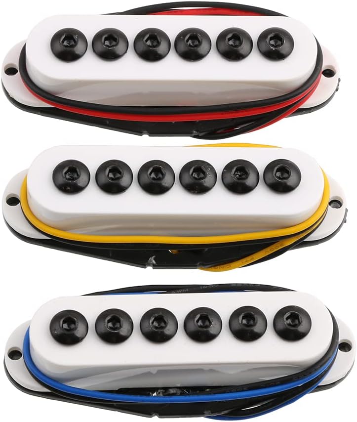 3PCS Invader Style Guitar Humbucker Pickup/Single Coil Pickup Set Neck & Middle & Bridge N/M/B (HSH,Black)