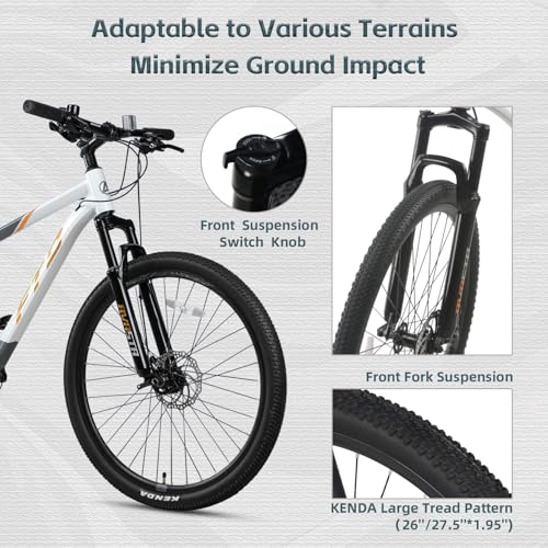 Image of AVASTA Earth 26 27.5 Inch Mountain Bike MTB for Adult Man Women Male | Lightweight Aluminum Alloy Frame, Dual Disc Brakes, Switchable Front Suspension, 21-Speed Gear Shifter