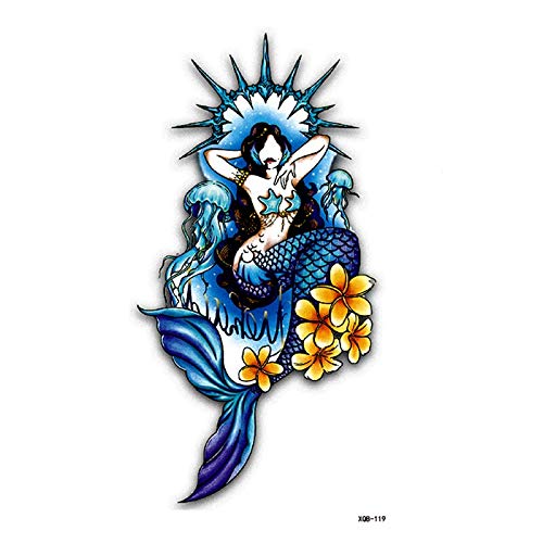 Miniatura 2 de Tatuajes temporales impermeables de sirena del océano tatuajes de los hombres tatuajes del arte corporal tatuajes belleza temporales henna tatuaje