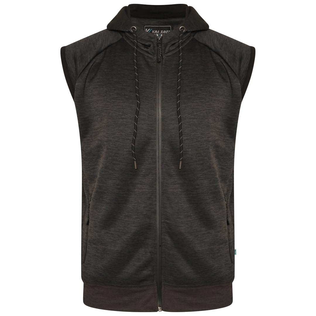 KAM Active Performance Sleeveless Hoody for Mens Charcoal 6XL