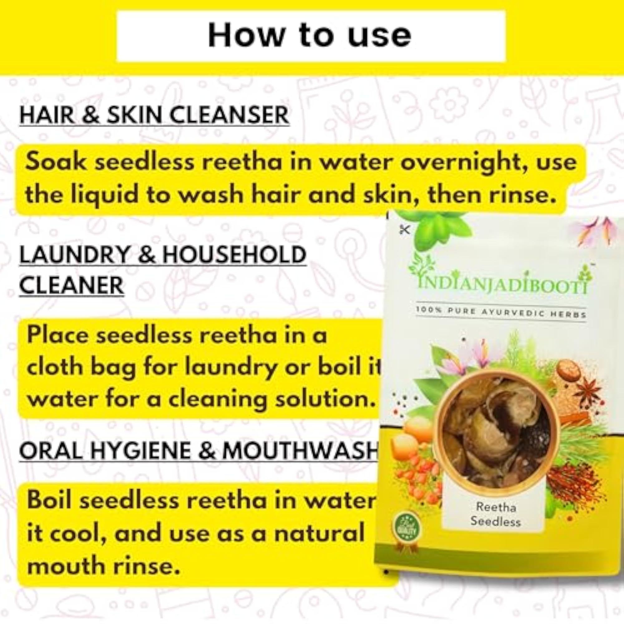 Reetha Seedless Soap Nut for Natural Cleaning